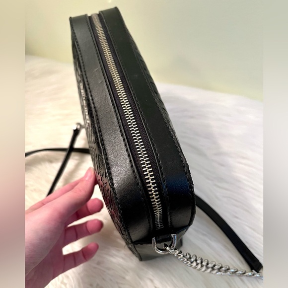 Michael Kors Jet Set Embossed Black Crossbody Bag - Picture 5 of 8